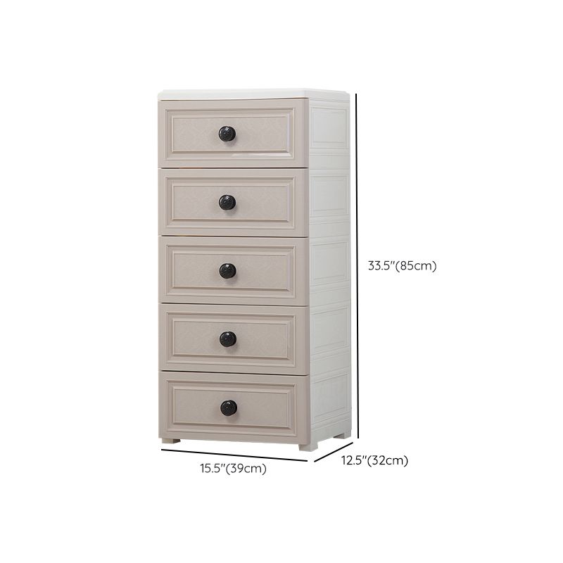 12.48 Inch Width Modern Nursery Dresser Chest Kids Nightstand with 5 Drawers