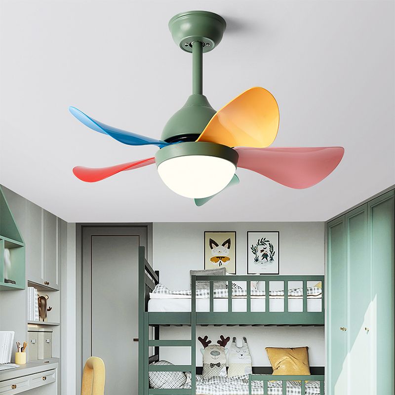 Nordic Style Metal Ceiling Fan Lamp Ball Shape Ceiling Fan Light for Children's Room