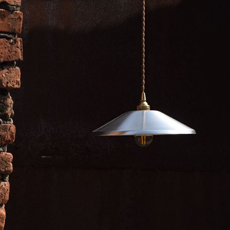 Zilveren schotel hanger verlichting magazijn metalen 1-licht garage plafond suspensielampje