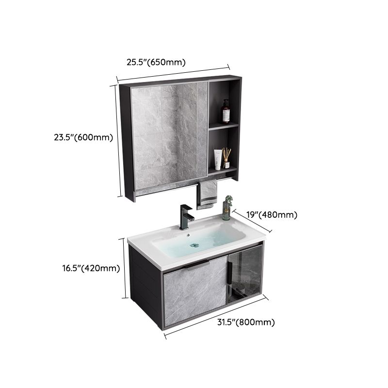 Metal Bathroom Sink Vanity Wall-Mounted Bathroom Vanity with Sink Included