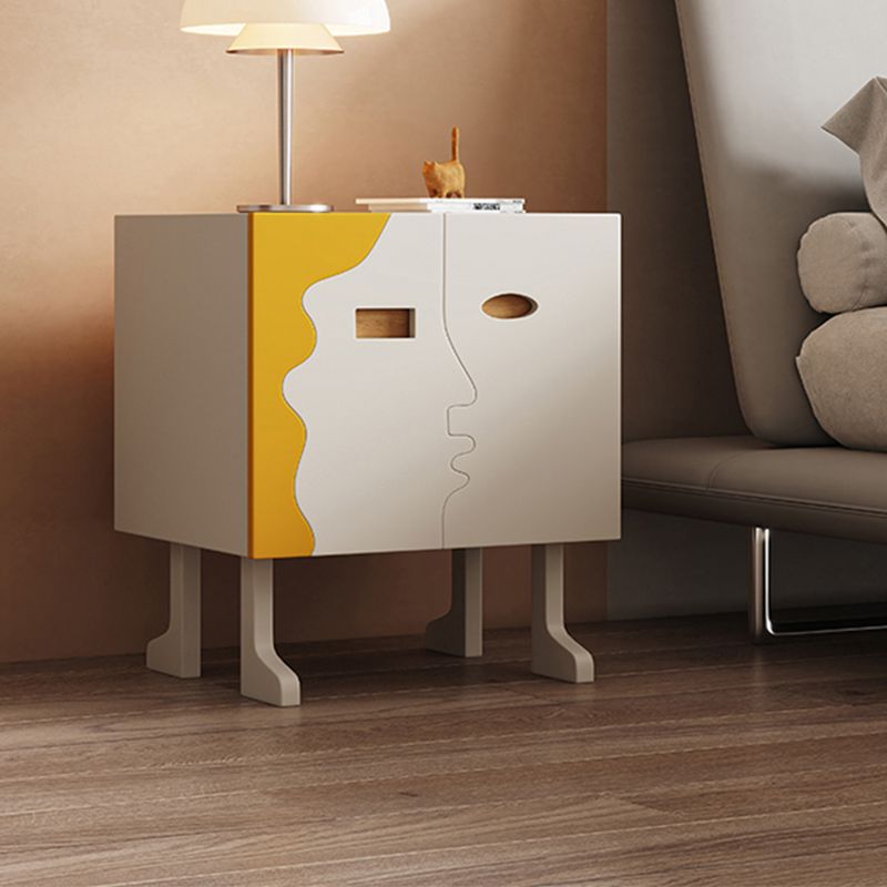 20.47" H Modern Youth Nightstand in White 4 Legs Kids Nightstand