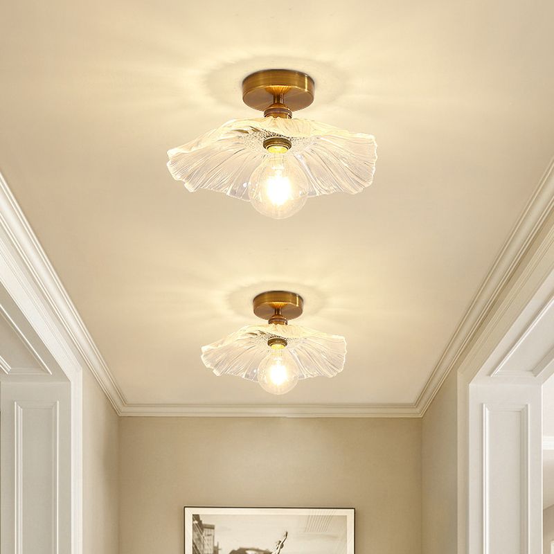 Modern Ceiling Light Simple Glass Flush Mount Lighting Fixture for Bedroom