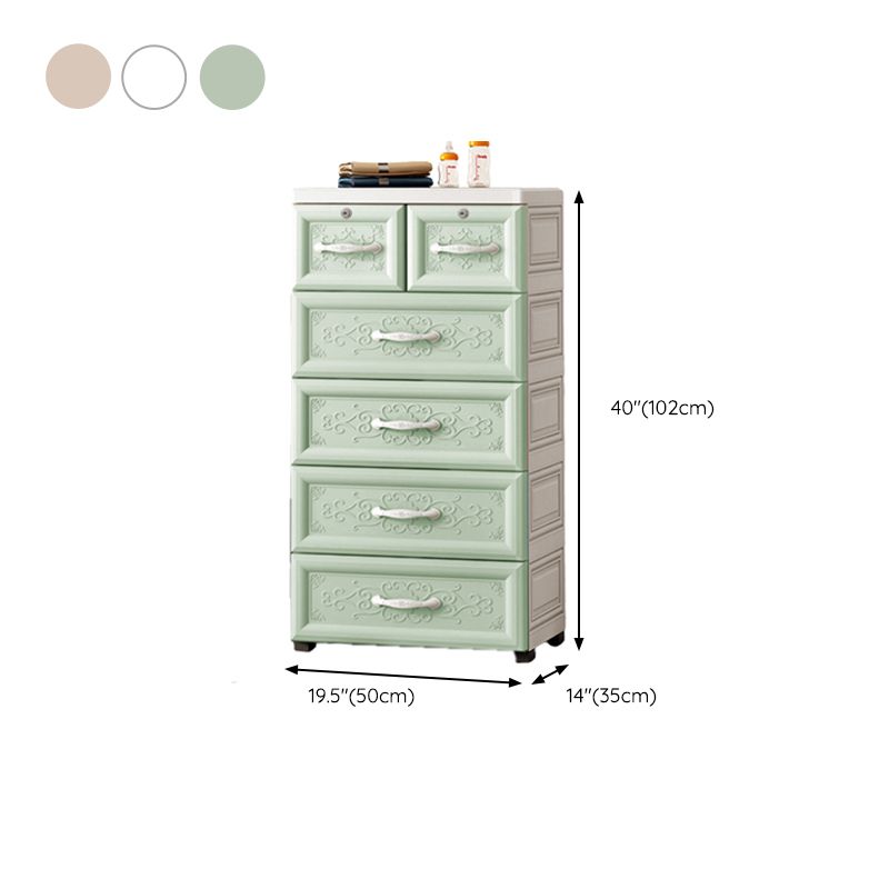 Scandinavian Nursery Dresser Vertical Plastic Kids Furniture with Drawers