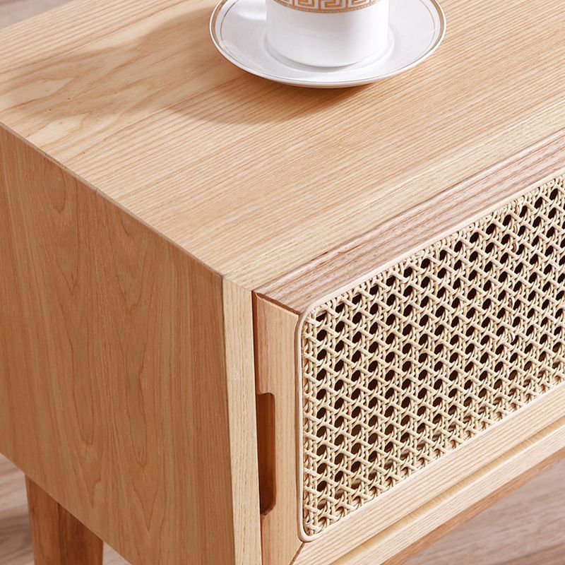 Contemporary Wood Accent Table Nightstand 20.47" Tall Bed Nightstand