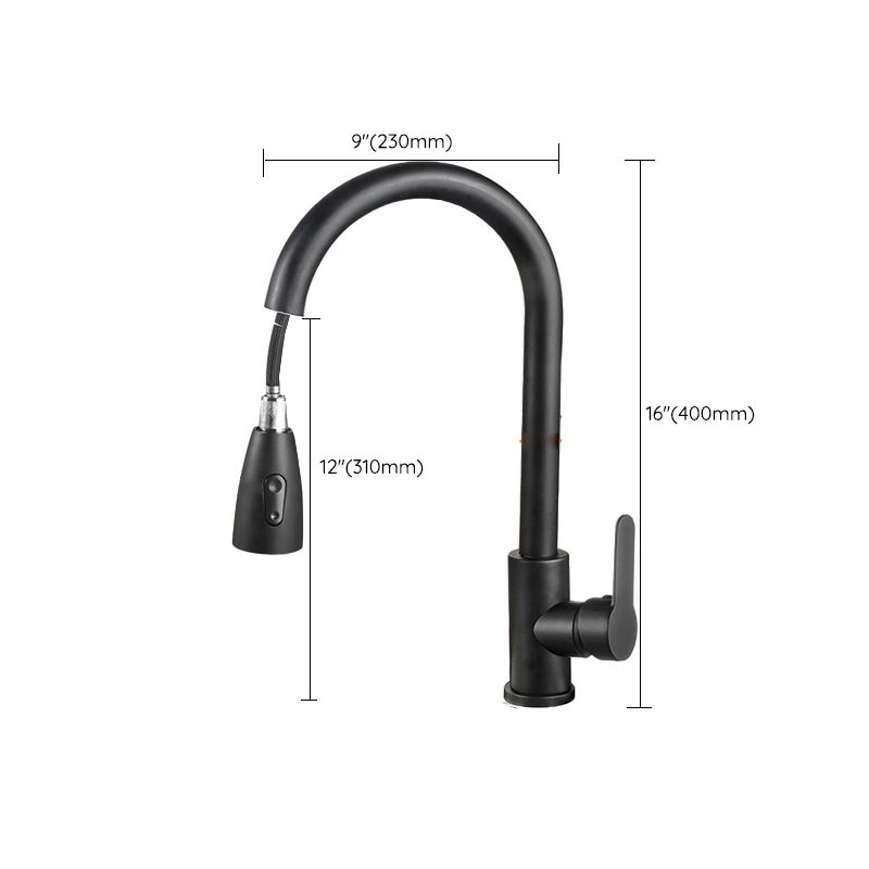 Modern Style Kitchen Faucet 304 Stainless Steel High Arc Pull Down Kitchen Faucet