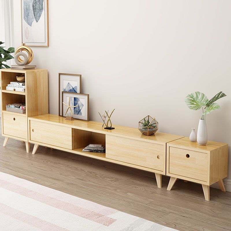 Solid Wood TV Media Console Modern Media Console for Living Room