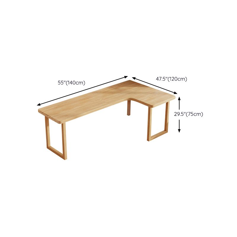 Modern Solid Wood Writing Desk Sled Base Natural Office Desk