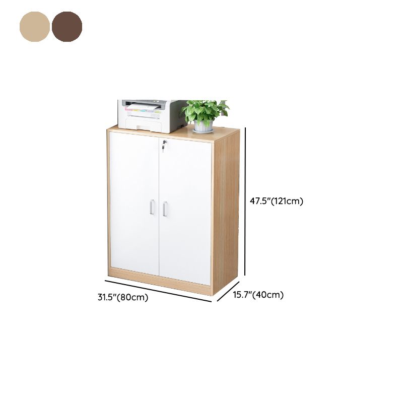 Modern Storage File Cabinet Wooden Frame Key Locking Filing Cabinet