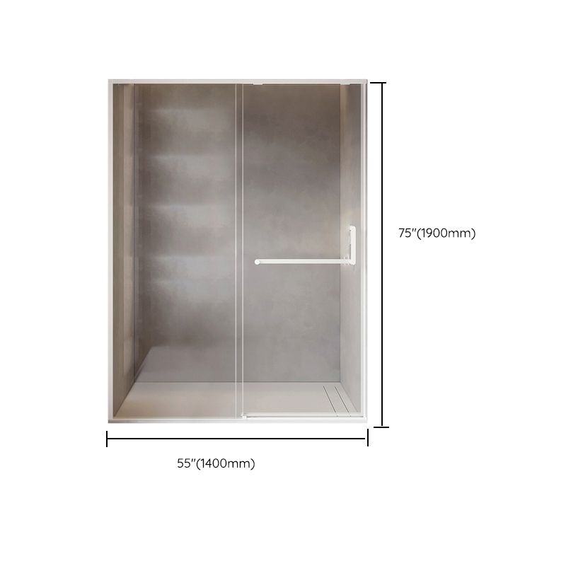 Semi Frameless Shower Bath Door Single Sliding Tempered Shower Doors