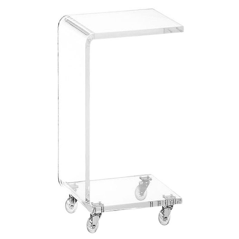 Acrylic Night Table Modern Style Minimalist Bedside Table with Pulleys