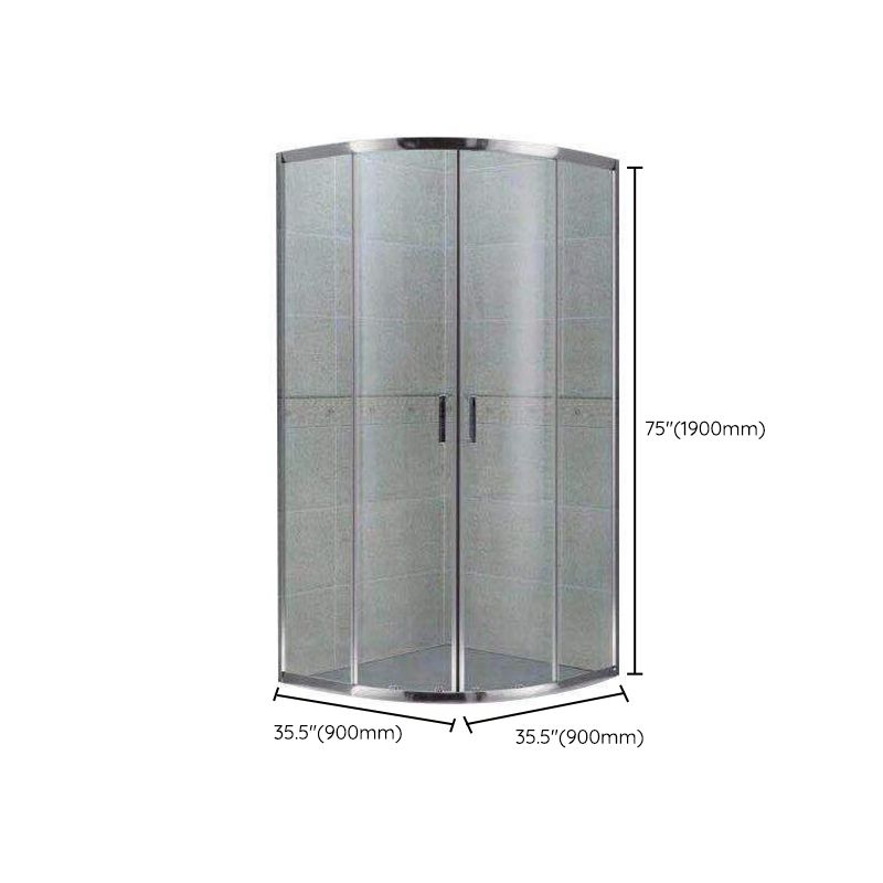 Corner Shower Enclosure Double Sliding Tempered Glass Shower Enclosure