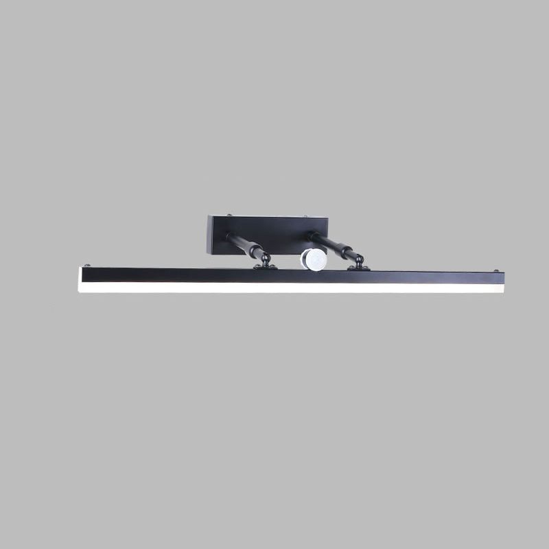 Modern Minimalist Style Linear Vanity Wall Light Fixtures Metal Lighting Fixture in Black Finish