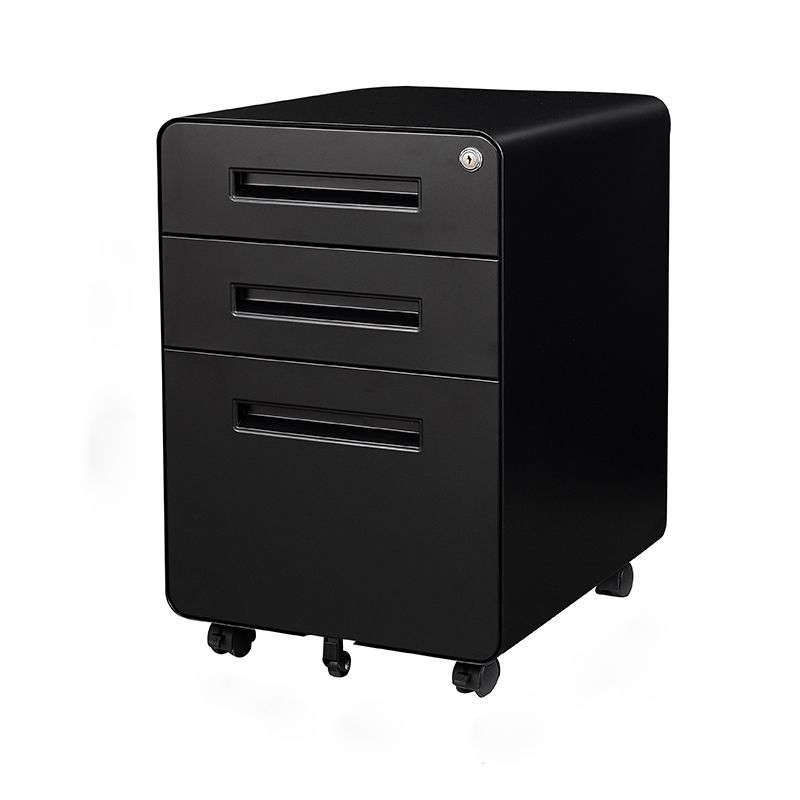 Contemporary File Cabinets Steel Frame Key Lock Mobile Filing Cabinet