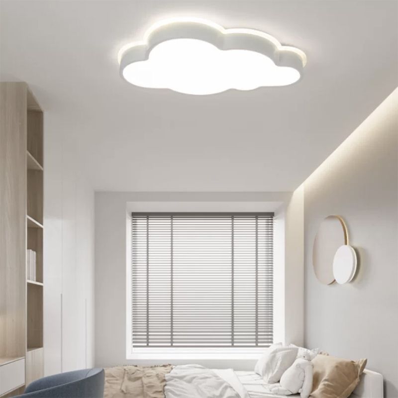 Cloud Shape Flush Light Modern Style Metal 1 Light Flush Mount for Bedroom