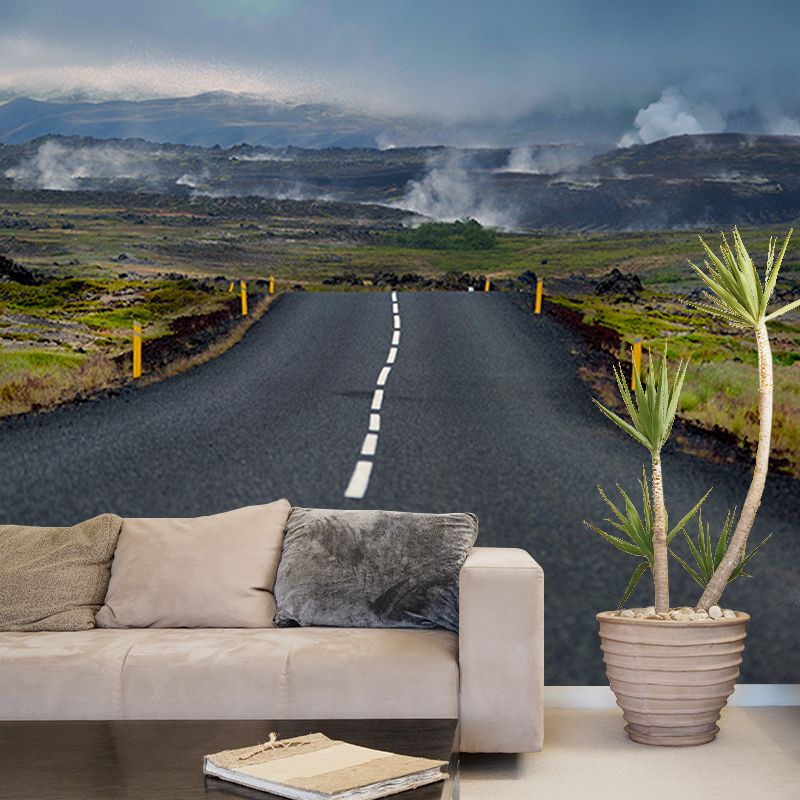 Eco-friendly Photography Highway Wallpaper Drawing Room Wall Mural