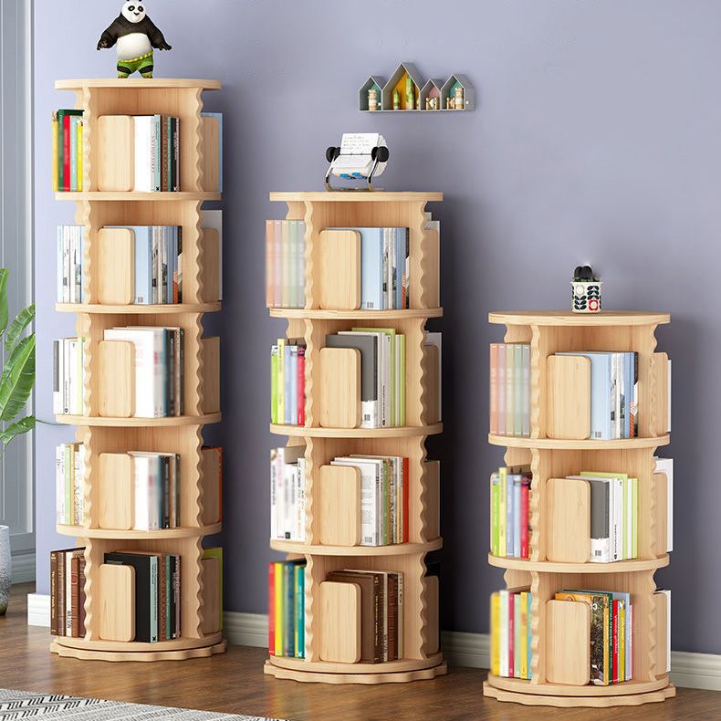 Scandinavian Style Bookshelf Closed Back Solid Wood Bookcase for Home Office