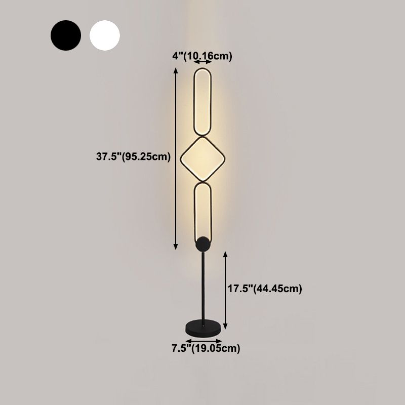 Geometrische lineare Bodenbeleuchtung künstlerischer Metall Schlafzimmer Stehlicht