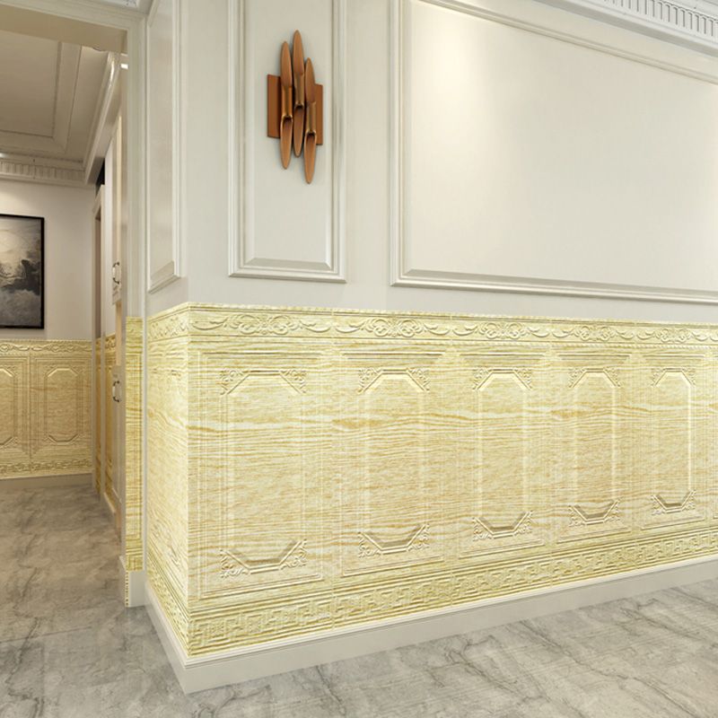 Glam Style Wall Paneling Living Room Peel and Stick 3D Embossing Waterproof Wall Paneling