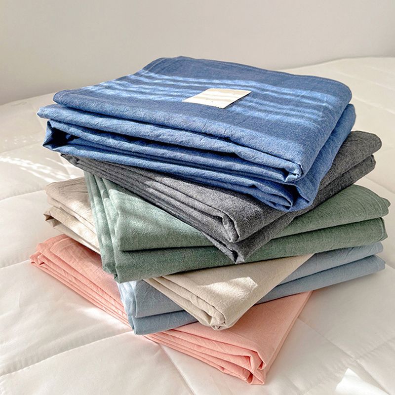 Cotton Bed Sheet Pure Color Breathable Soft Simple Bed Sheet Set