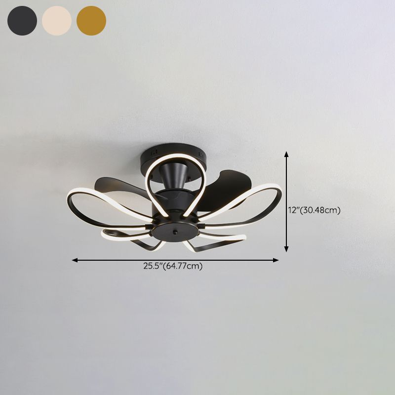 Contemporary LED Ceiling Fan Linear Ceiling Fan Light in Black / White / Gold