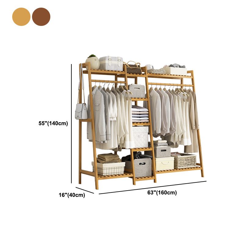 Modern Coat Rack Wooden Storage Shelf Coat Hanger Entryway Kit