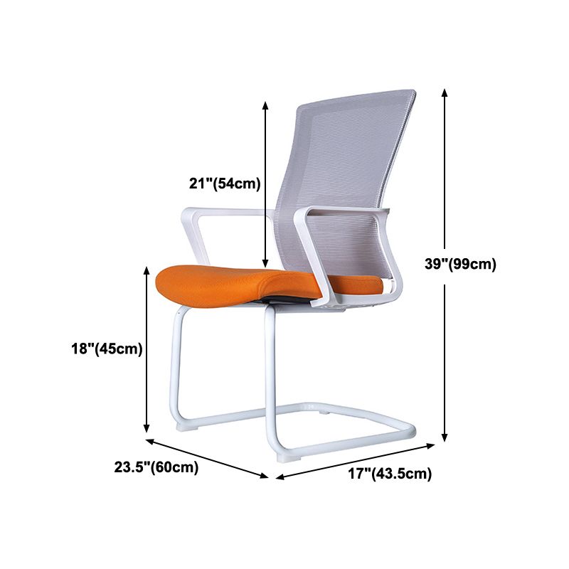 Ergonomic Mesh Desk Chair Contemporary Fixed Arms Chair for Home Office