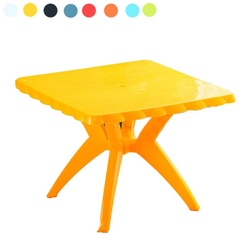 Modern Plastic Dining Table Outdoor Water Resistant Patio Table