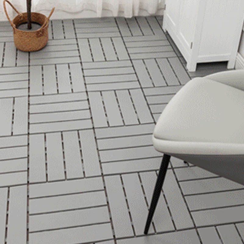 Modern Wood Decking Tiles Solid Color Interlocking Patio Flooring Tiles