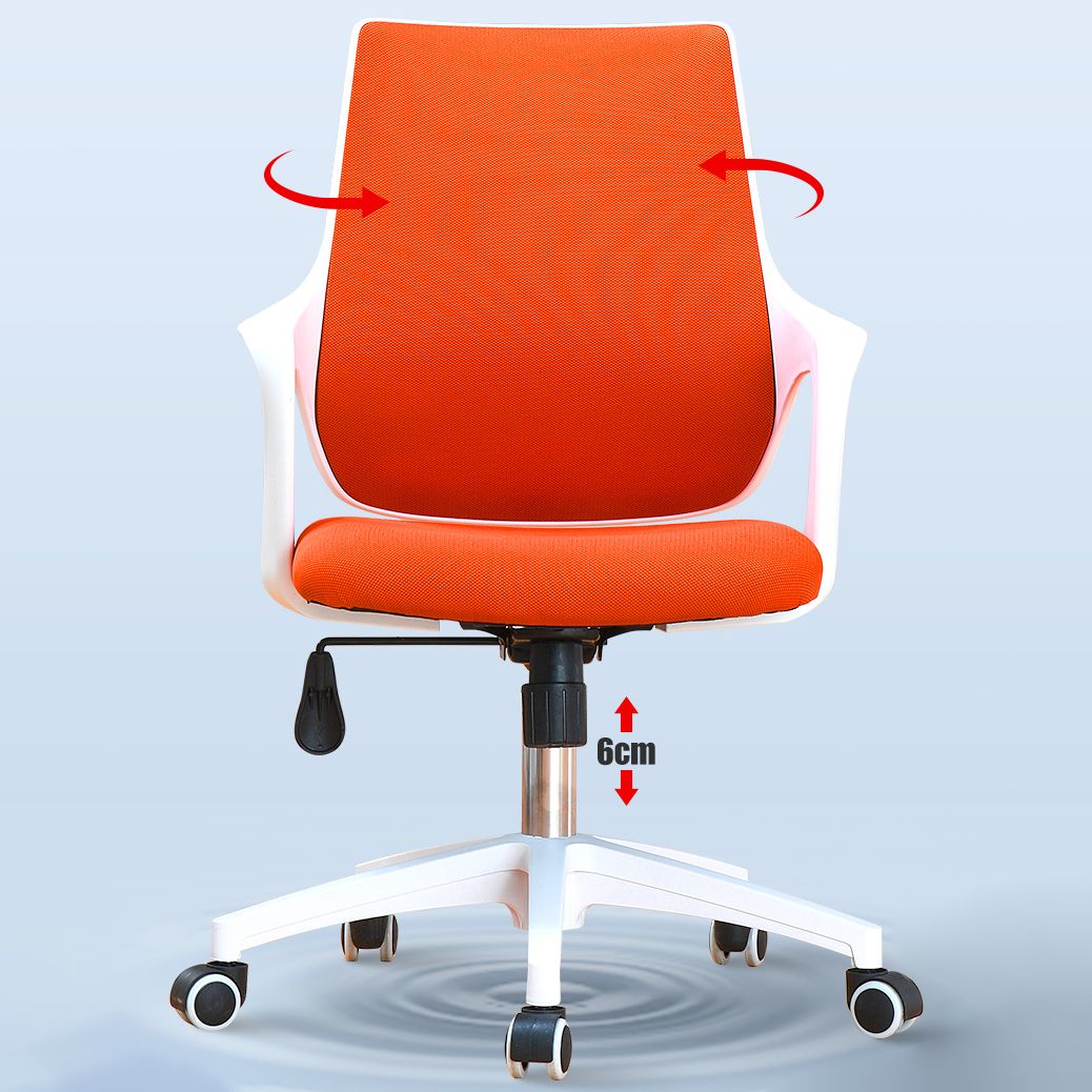 Modern Office Chair Ergonomic Lumbar Support Fixed Arms Desk Chair