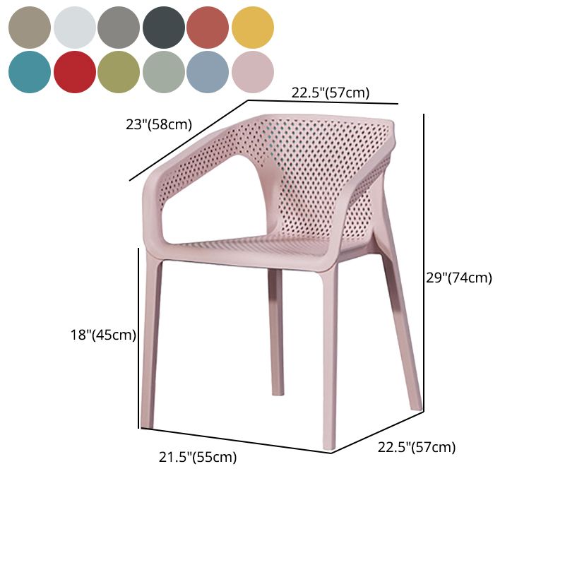 Nordic Chairs Dining Arm Chair for Kitchen with Plastic Legs