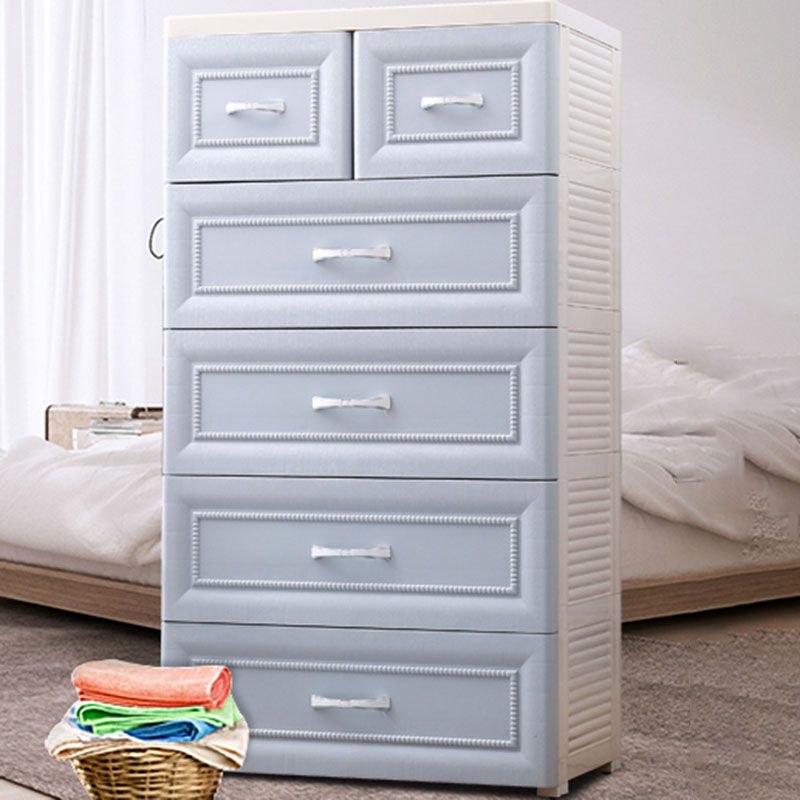 Contemporary Kids Dressers Vertical Plastic Kids Furniture with Drawers