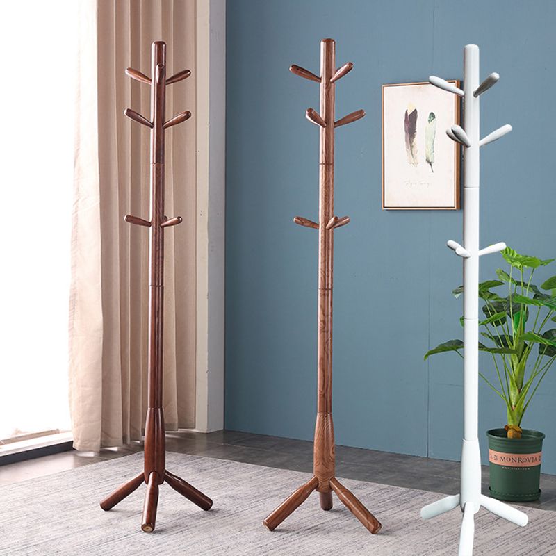 Modern Coat Rack Free Standing Solid Wood Coat Rack with Hooks Coat Hanger