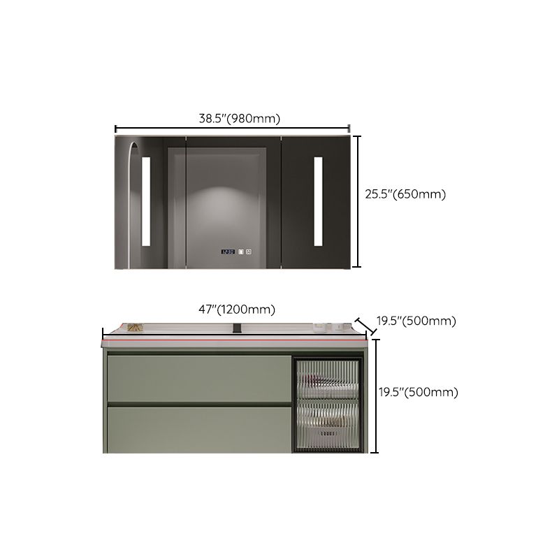 Contemporary Vanity Sink Wall-Mounted Bathroom Vanity Cabinet with Drawers