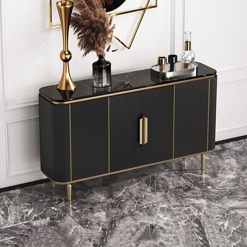 Glam Sideboard Marble Storage Sideboard Table with Doors for Dining Room