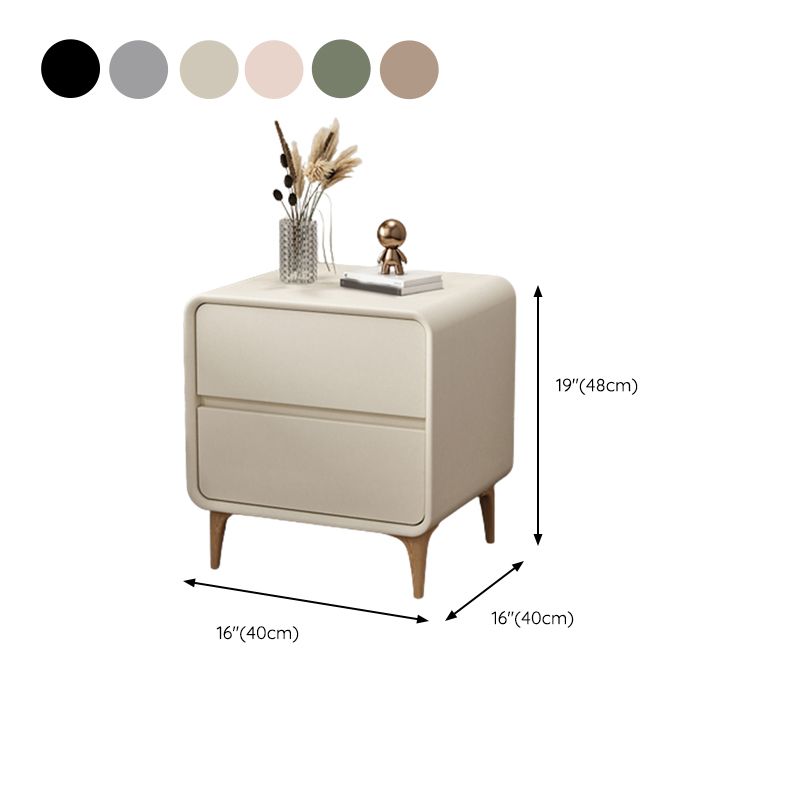 Contemporary Solid Wood Kids Nightstand Narrow Nightstand with Drawers