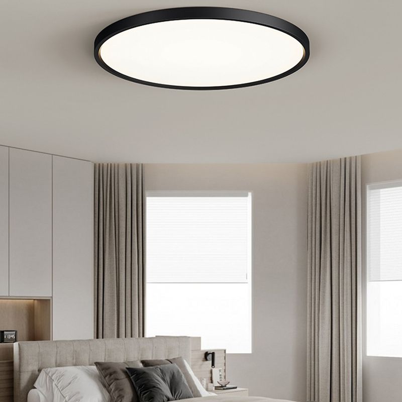 Circular Flush Mount Fixture Modern Metal Flush Light for Living Room