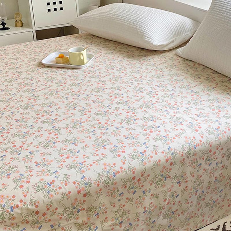 Floral Bed Sheet Set Modern Print Cotton Fitted Sheet for Bedroom