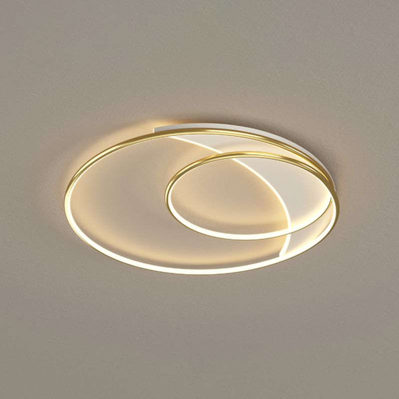 Contemporary Curved Flush Light Fixture Metal 1 Light Flush Mount Lighting