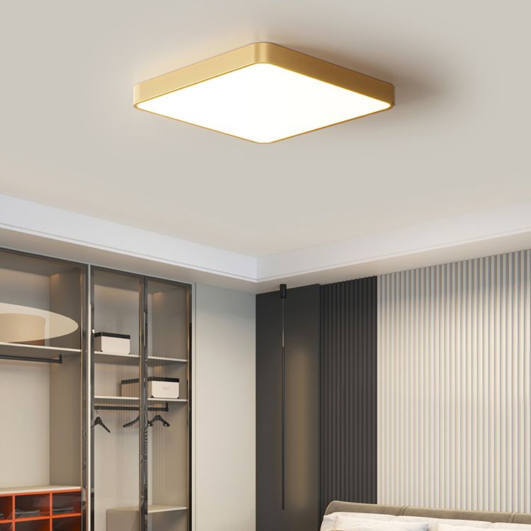 Minimalism Ceiling Light Fixture Gold Flush Mount with Metal for Living Room