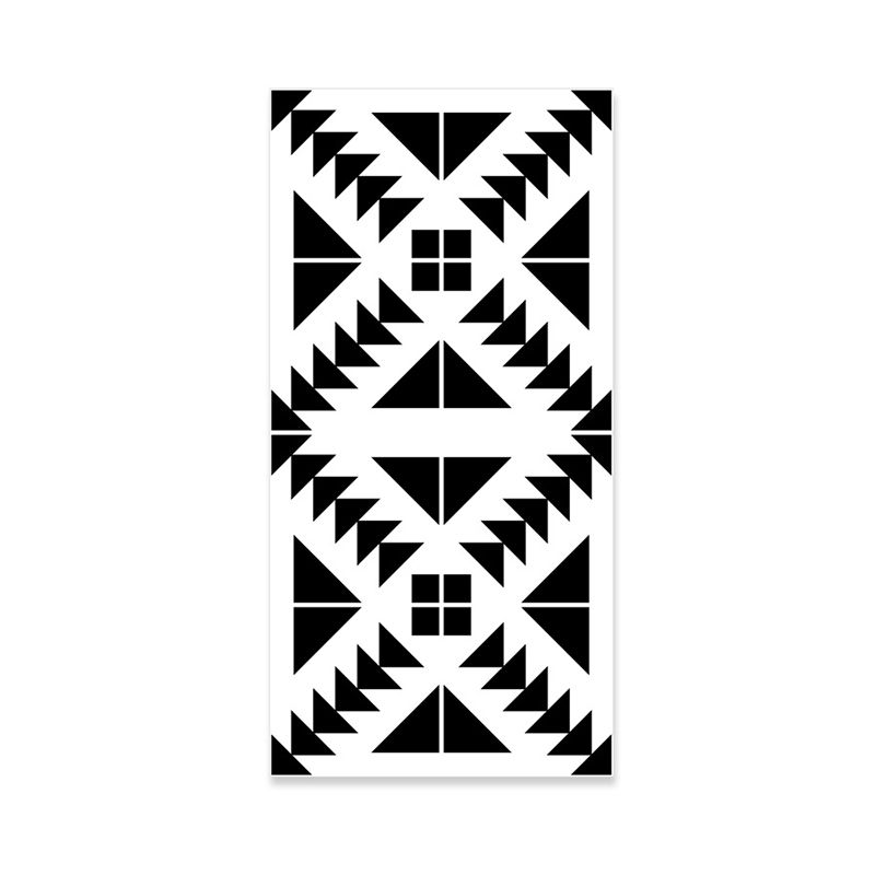 Non-Pasted Wallpaper with Black and White Cube Lattice Design, 20.5"W x 33'L