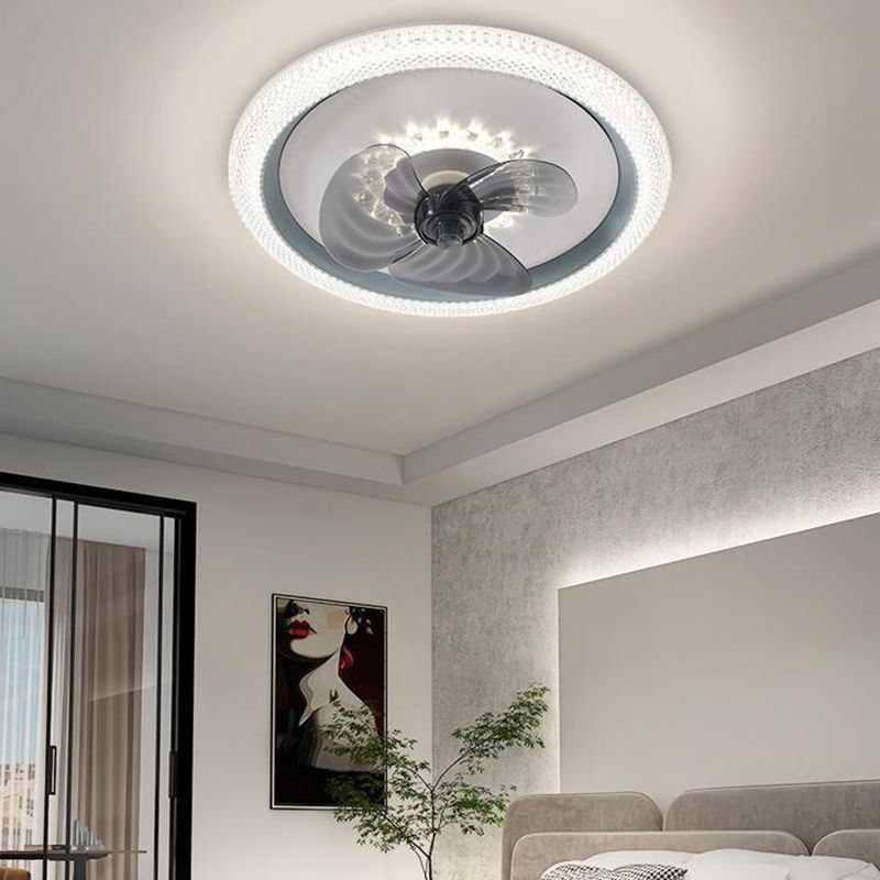 3-Blade Modernism Ceiling Fan Polish Finish LED Fan with Light for Home