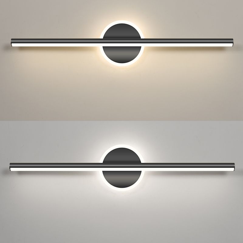 Striscia nera Mirror Minimalist Light Nordic Style 1 Light Vanity Light per camera da letto