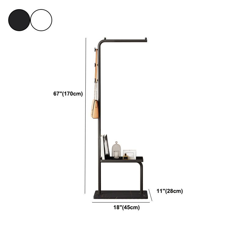 Contemporary Metal Coat Rack 3 Coat Hooks Standing Coat Rack