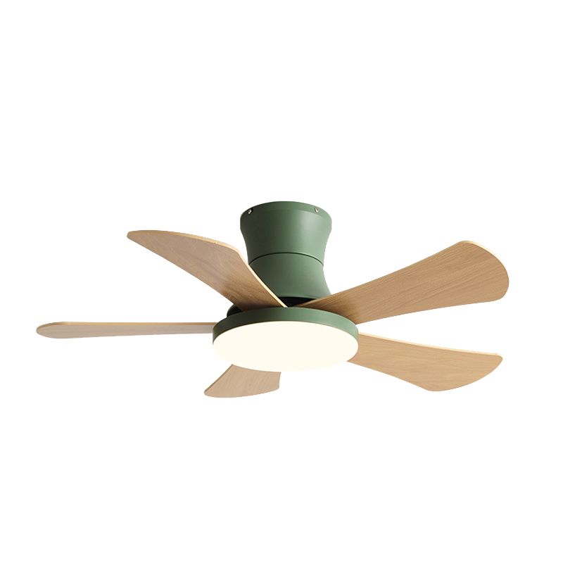 Modern Style Ceiling Fan Lighting Metal 1 Light Ceiling Fan Light with Wood for Bedroom