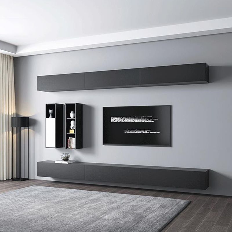 Modern Wood TV Media Stand Wall-mounted TV Console for Living Room