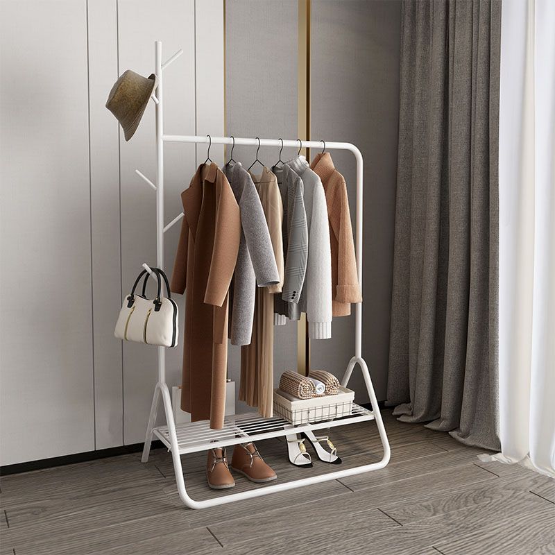 Contemporary Coat Rack Coat Hooks Metal Coat Rack with Storage Shelving