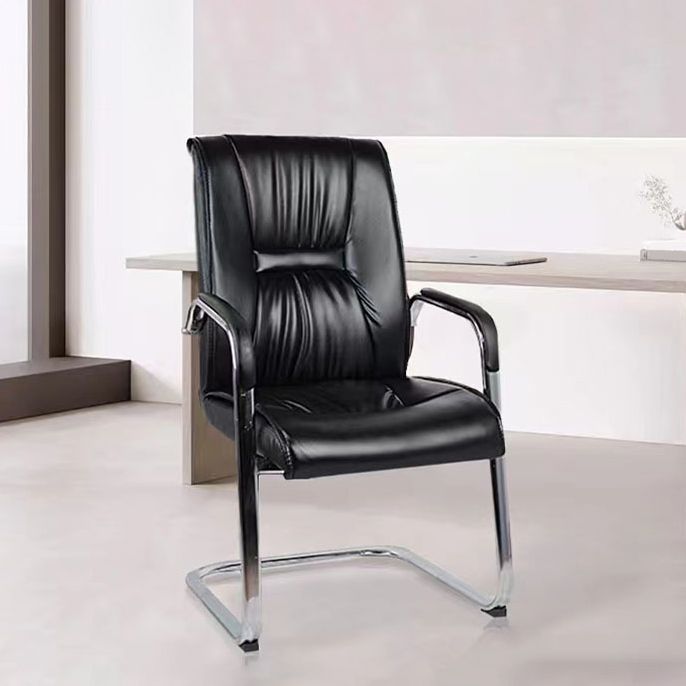 22 Inch Wide Arm Chair Contemporary Black No Wheels Desk Chair