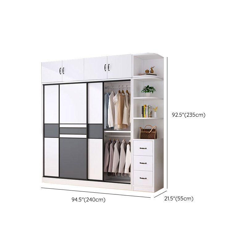 Urban Wardrobe Armoire with Shelves Manufactured Wood Wardrobe Closet