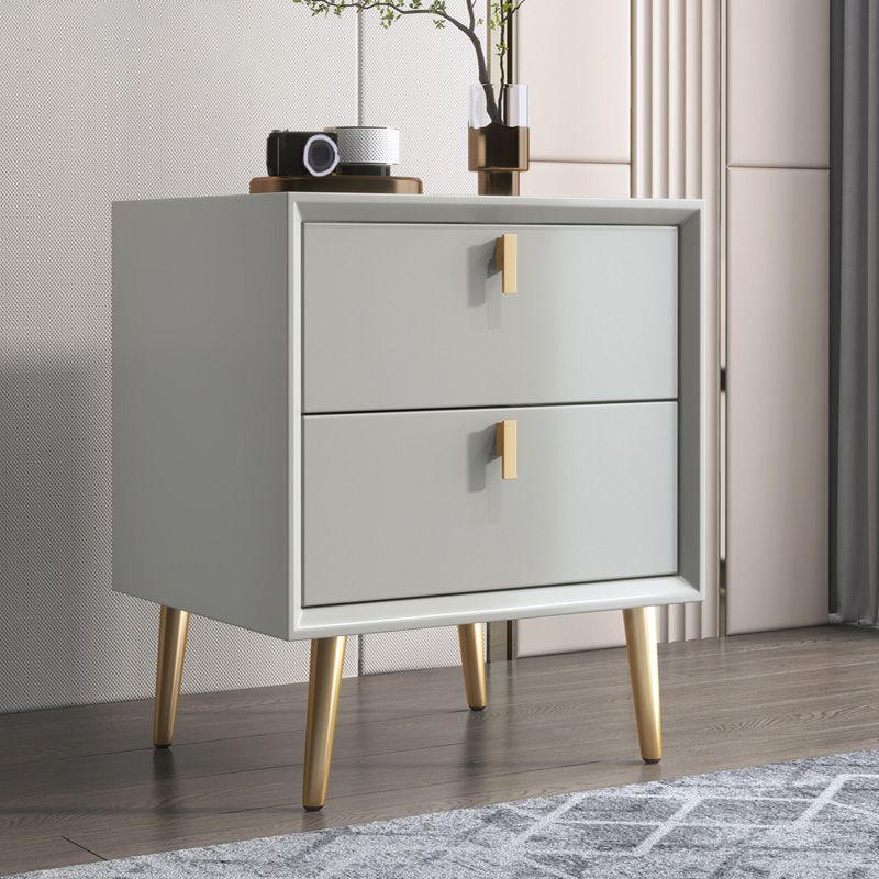 2- Drawer Nightstand 16" Wide Modern Accent Table Nightstand with Legs