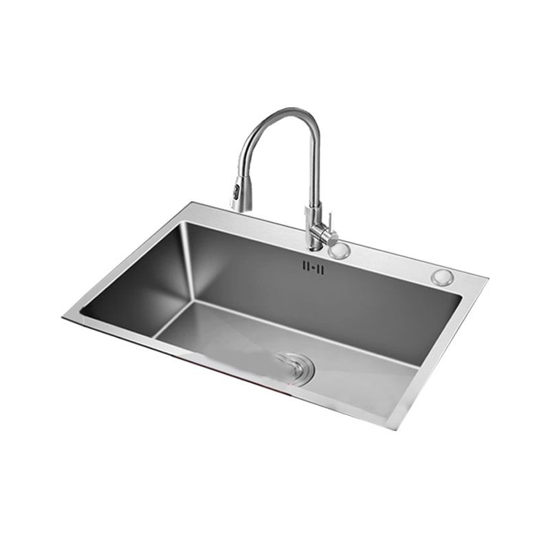 Contemporary Style Kitchen Sink Stainless Steel Kitchen Sink with Drain Strainer Kit